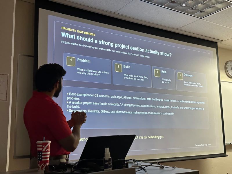 AI and portfolio-building presentation for students