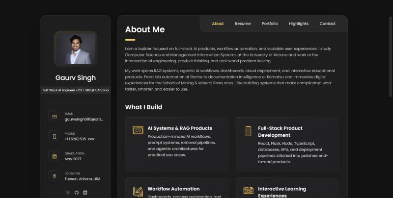 Portfolio website demo used during the workshop