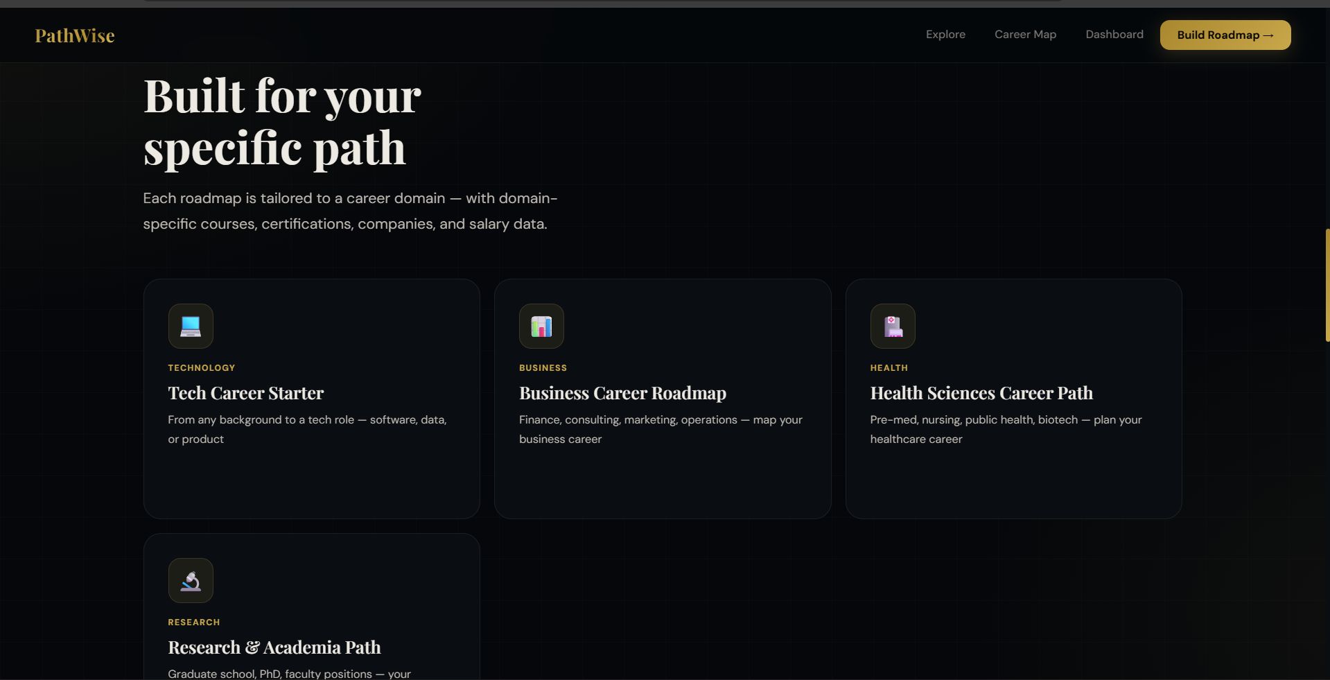 Specific path builder flow for personalized exploration